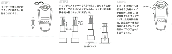操作方法/携帯型ホルムアルデヒドセンサー